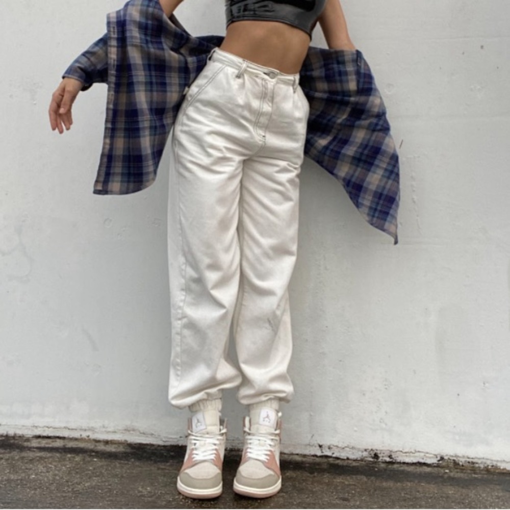 PLT white joggers